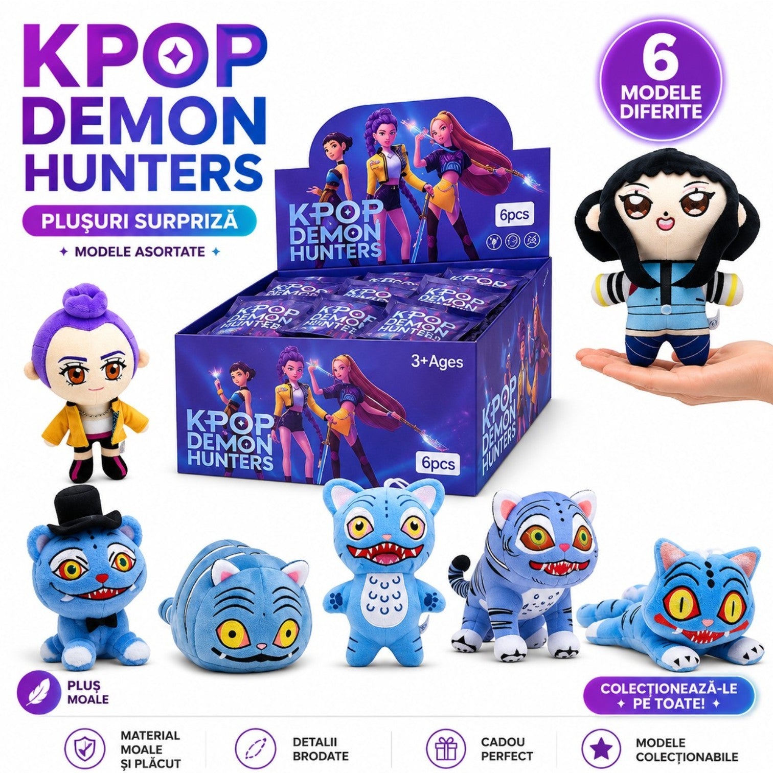 Jucarie de Plus KPOP Demon Hunters 15-20cm Random BlindBox Engros
