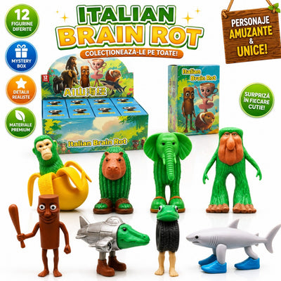 Figurine Surprise Box 12/set Italian Brain Rot, 7cm Tung Tung Sahur Diferite Modele Engros