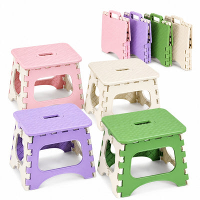 Scăunel Pliabil din Plastic 22.5x23.5x29cm, cu Mâner Diferite Culori Engros