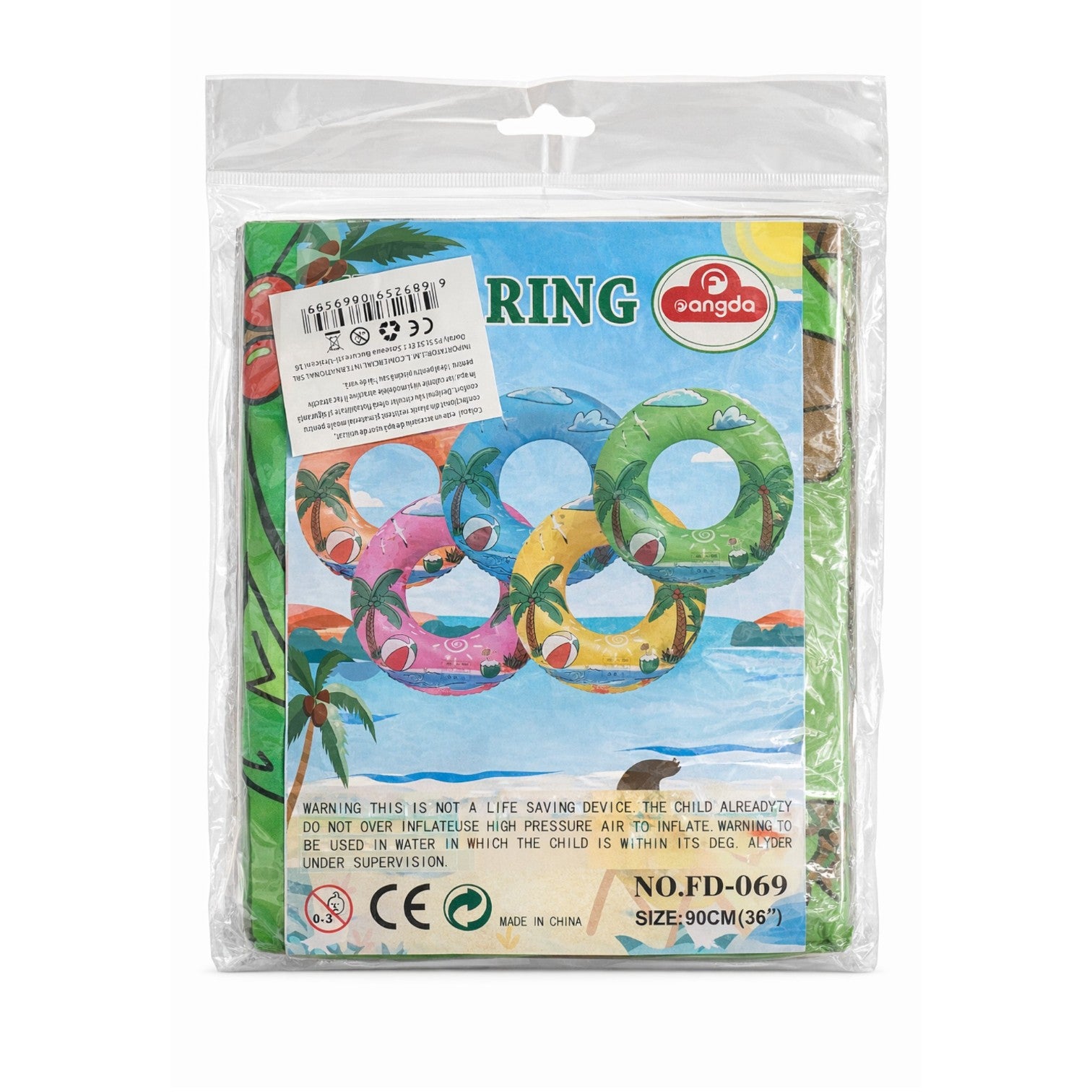 Colac Gonflabil Copii 90cm, Model Tropical cu Palmieri, Diferite Culori Engros