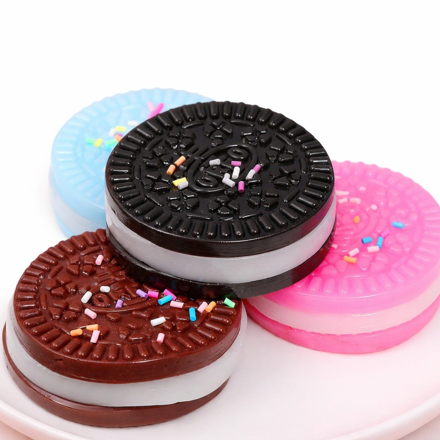 Jucarie Squeeze 16/set Model Biscuite 6cm, Diferite Culori Engros