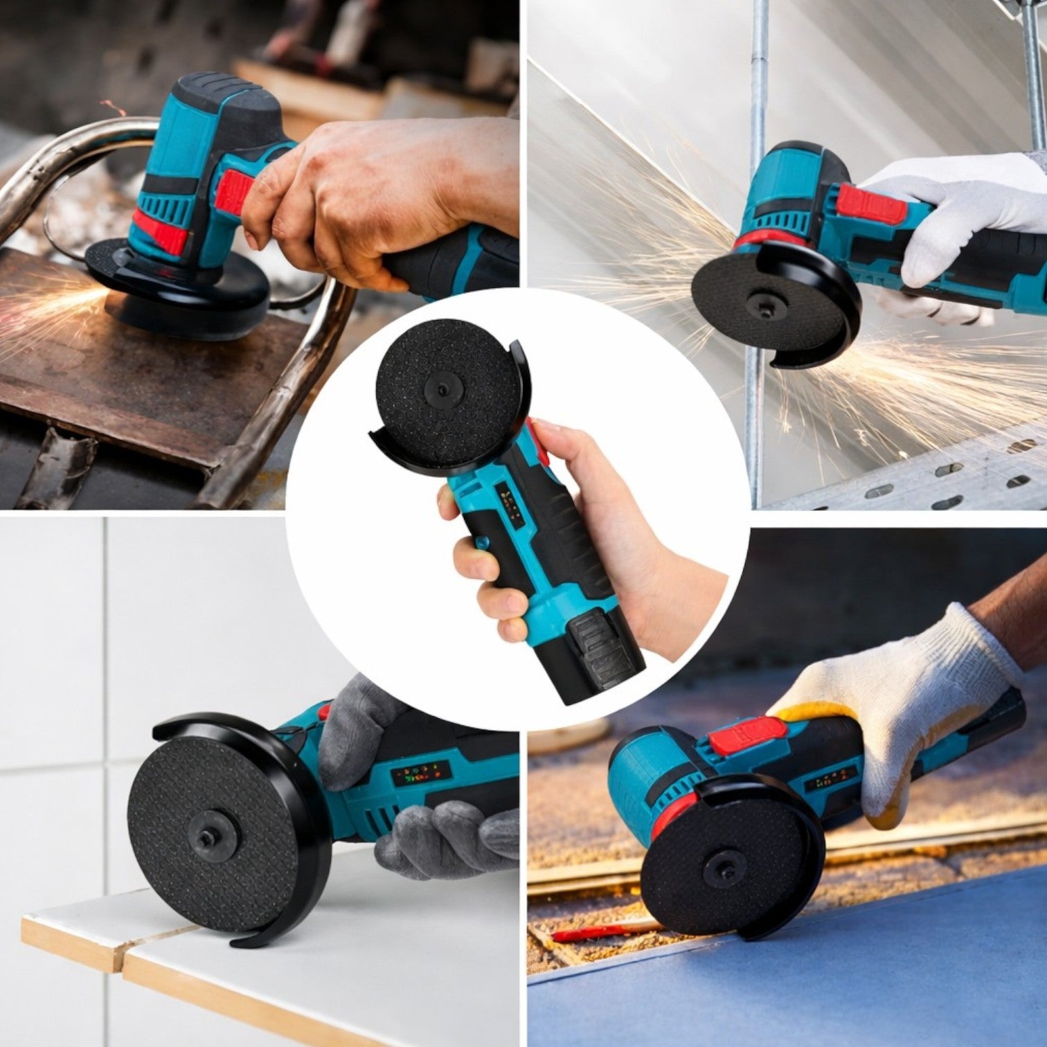 Mini Polizor Unghiular 16x11.5cm, Portabil cu 2 Acumulatorii si 5 discuri 12V Engros