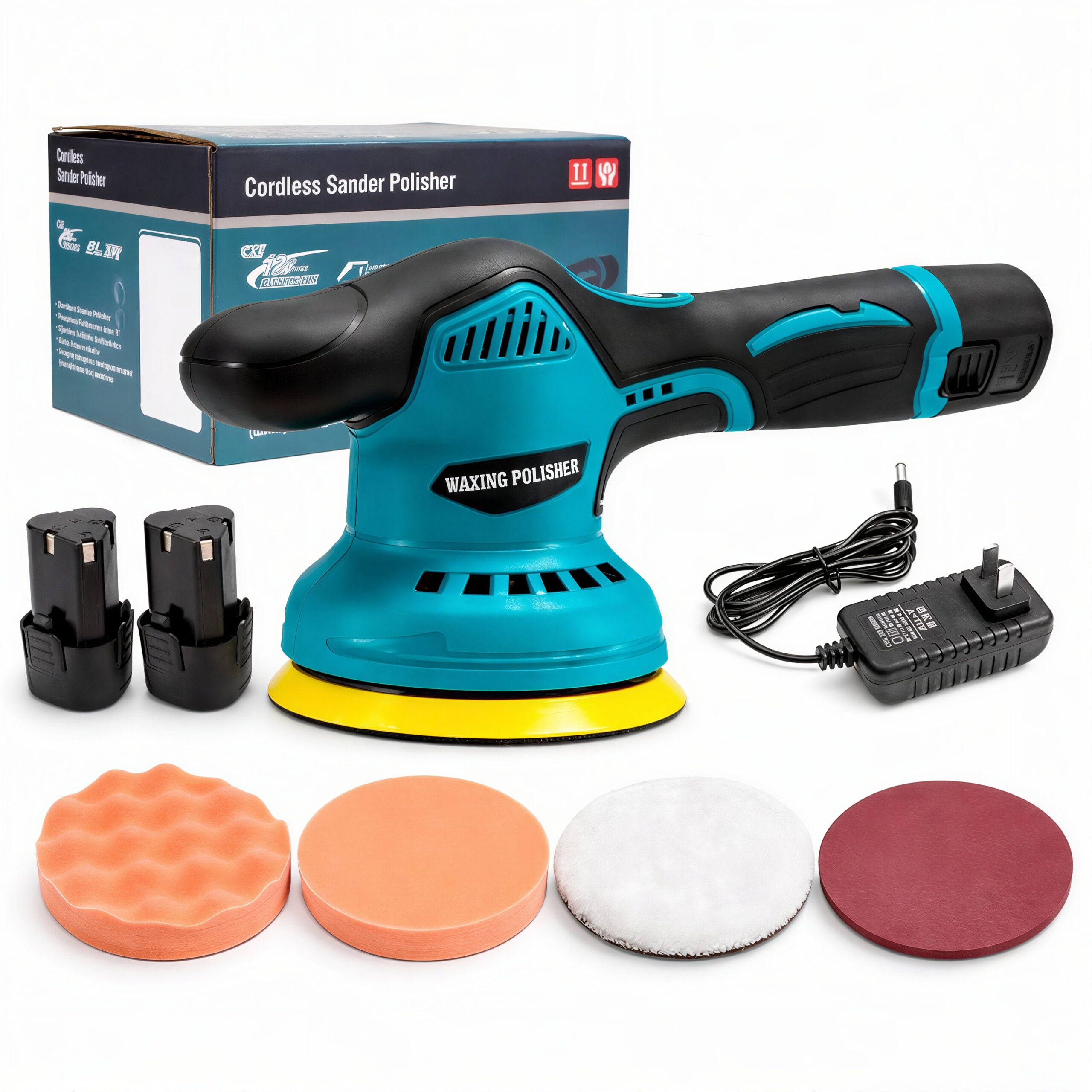 Aparat Polish Auto 23x13x15cm, Profesional cu 2 Acumulatori 48V, 8 Viteze, 2500–5000 RPM Engros