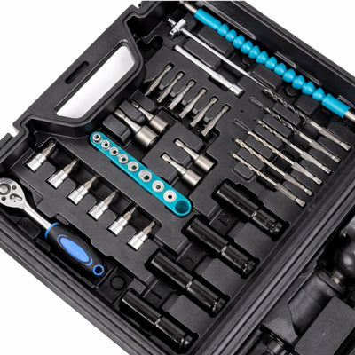 Cheie De Impact si Insurubat 380 Nm, cu 30 Accesorii Incluse si 2 Acumulatori 48V, Trusa Inclusa Engros