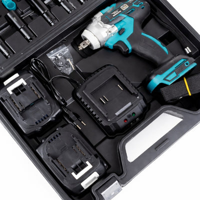 Cheie De Impact si Insurubat 380 Nm, cu 30 Accesorii Incluse si 2 Acumulatori 48V, Trusa Inclusa Engros