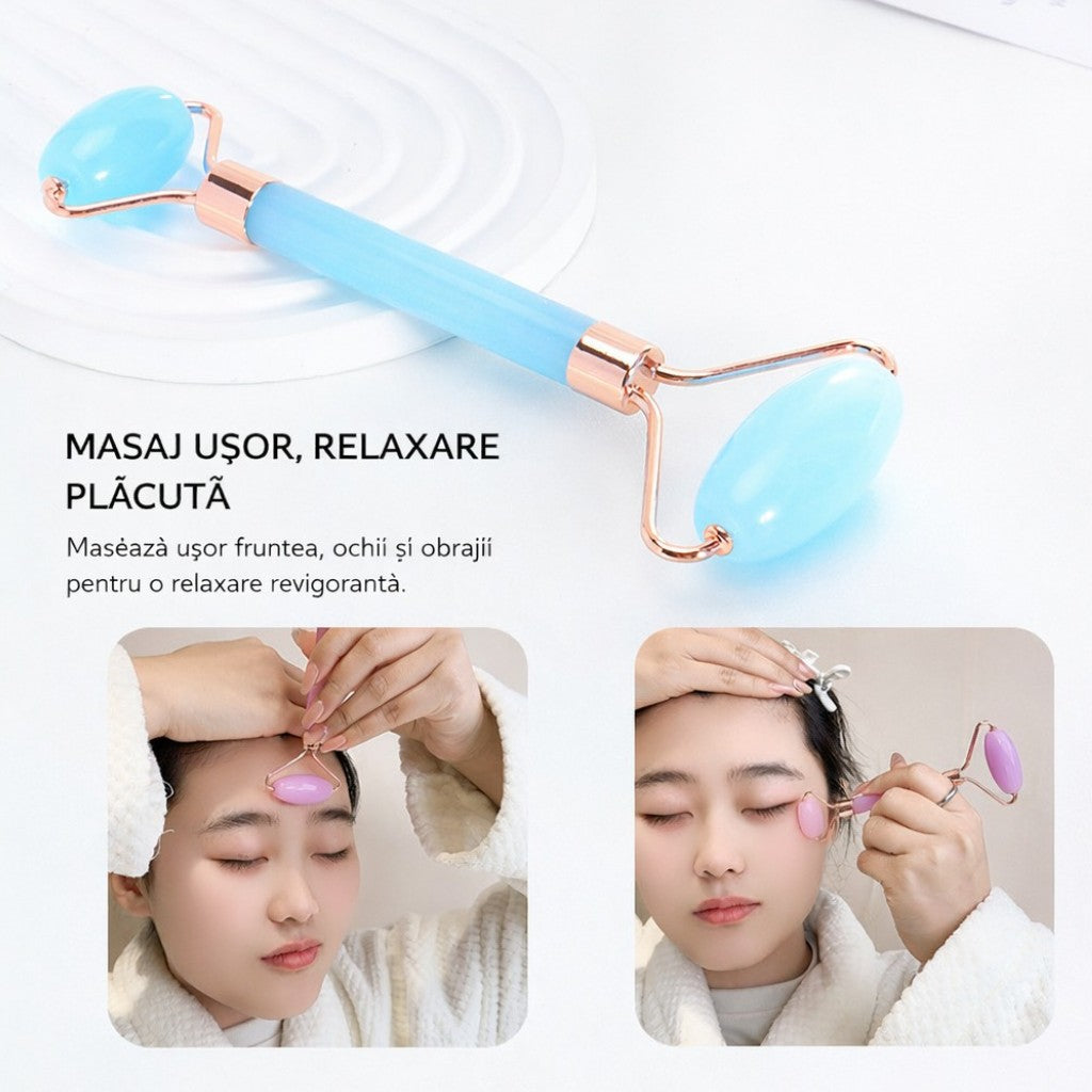 Rolă Facială și Gua Sha, pentru Masaj Facial, 14.5cm Diferite Culori Engros