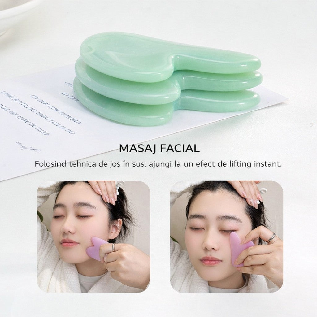 Rolă Facială și Gua Sha, pentru Masaj Facial, 14.5cm Diferite Culori Engros