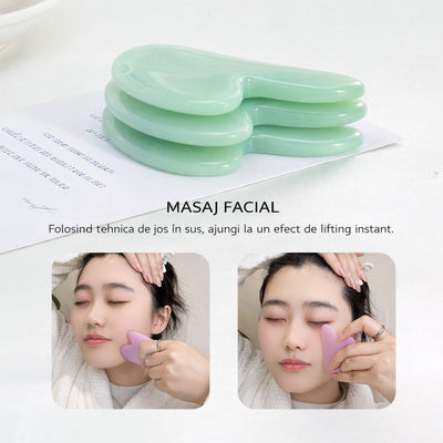 Rolă Facială și Gua Sha, pentru Masaj Facial, 14.5cm Diferite Culori Engros