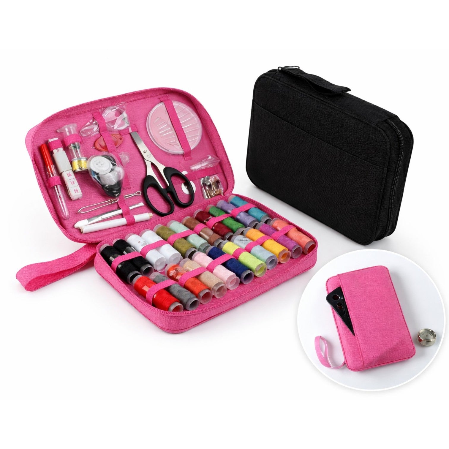 Kit Cusut 88 Piese cu Trusă Textilă cu Fermoar, cu Accesorii Complete Diferite Culori Engros