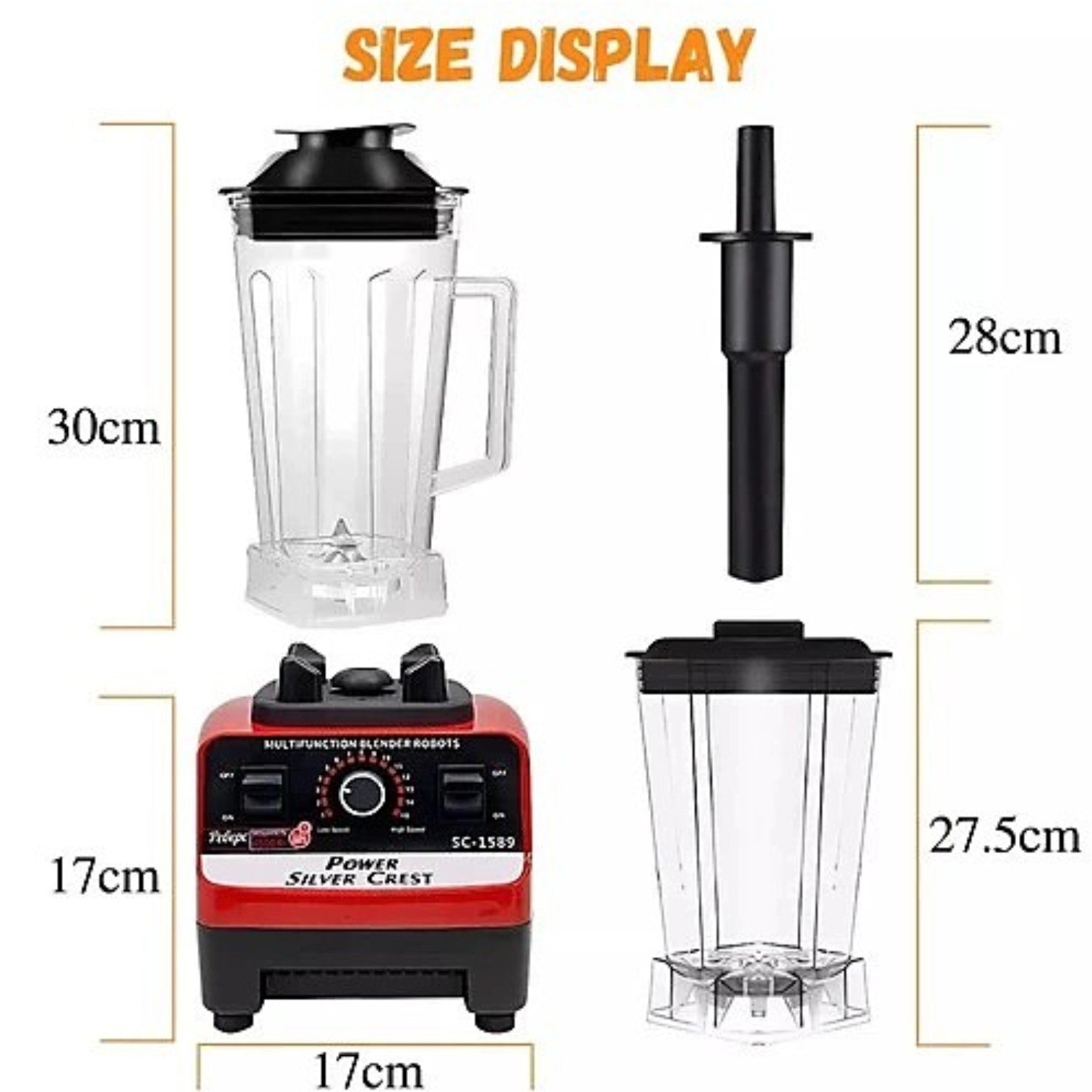 Blender Profesional 2 în 1, 2.5L, 5500W, 15 Viteze, cu 2 Recipiente, Zdrobire Gheață și Autocurățare Engros