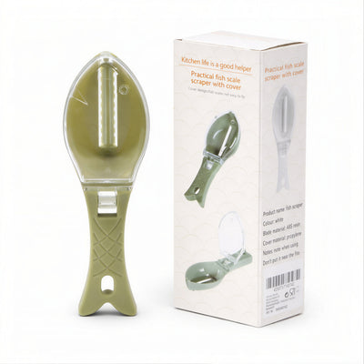 Curățător Solzi Pește 16cm cu Capac Colector, Mâner Antiderapant, din Plastic Engros