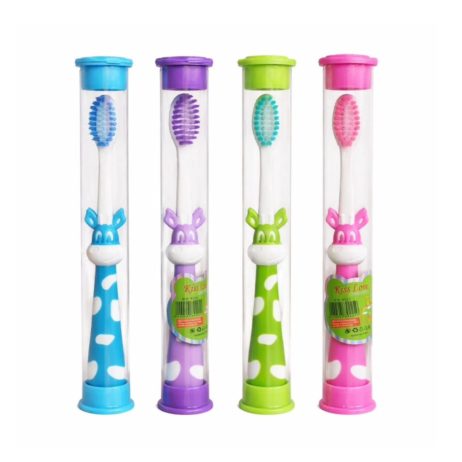 Periuță de Dinți 12/set, cu Capac Protector din Plastic, 15cm, pentru Copii, Diferite Culori Engros