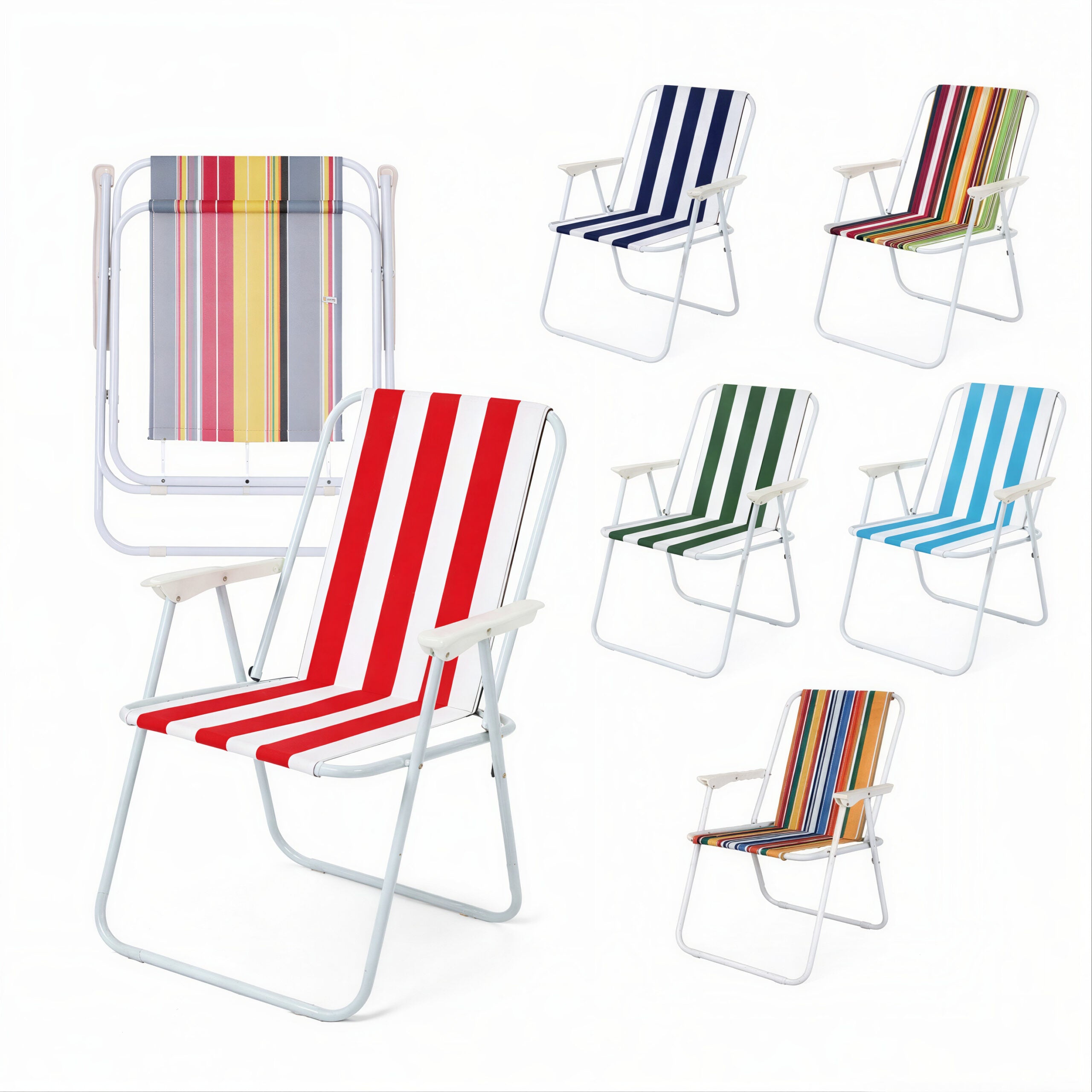 Scaun Pliabil pentru Camping/Plaja, 42x50x75cm cu Cotiere Diferite Culori  Engros