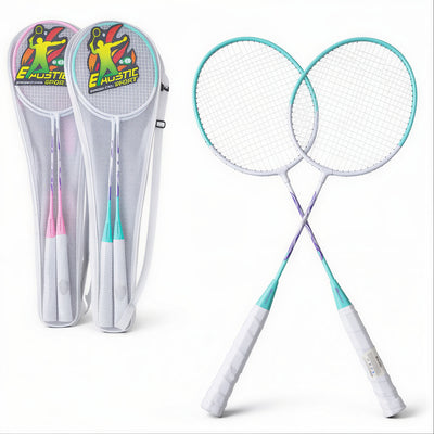 Rachete Badminton 2/set, Mâner Antiderapant 66cm cu Husă Transport Diferite Culori Engros