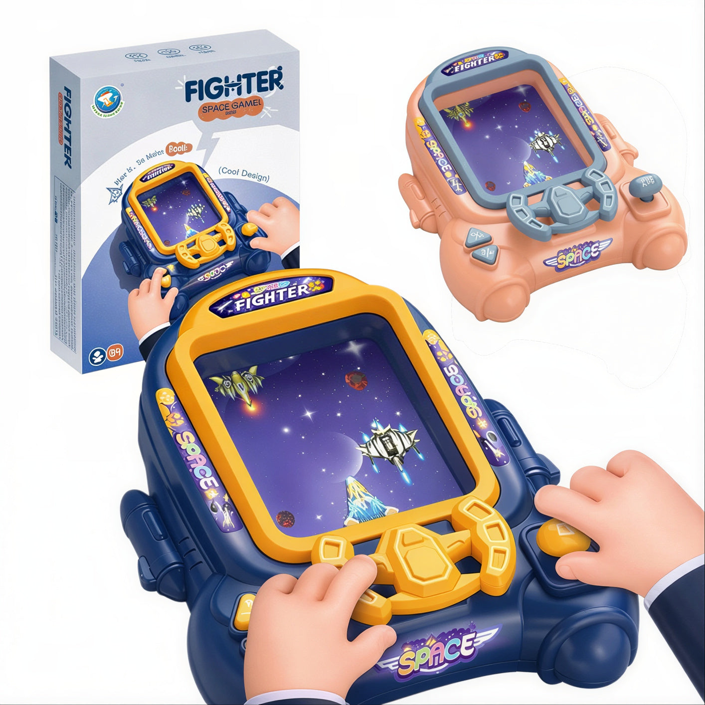 Consolă de Joc Spațială 19x15.5cm cu Volan Interactiv și Efecte Luminoase, Diferite Culori Engros