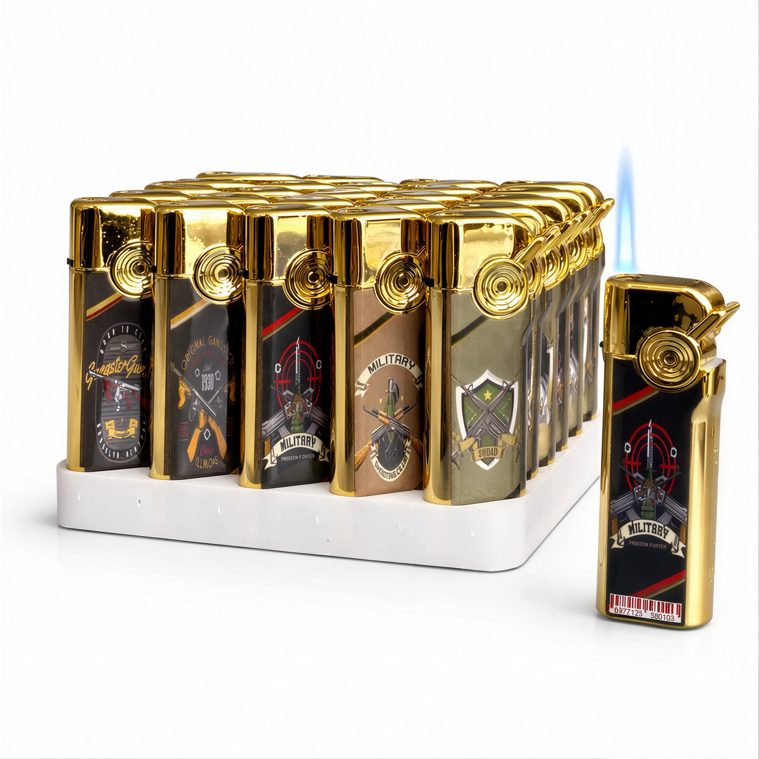 Brichete Metalice Antivânt 50/set, Diferite Modele Militare 8cm Reîncărcabile Engros