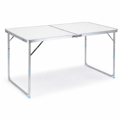 Masă Pliabilă 120x60cm cu Înălțime Reglabilă, Orificiu pentru Umbrelă, Tip Servietă, Cadru Aluminiu, Portabilă, Diferite Culori Engros