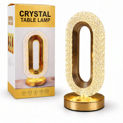 Lampă LED Decorativă 26x12x10cm Ovală cu Suport si Touch Control, Model Cristal cu 3 Moduri de Lumina Engros