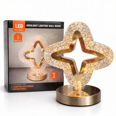 Lampă LED Decorativă Cristal 20x16.5cm, 3 Moduri de Lumină, Control Touch, Reîncărcabilă Engros