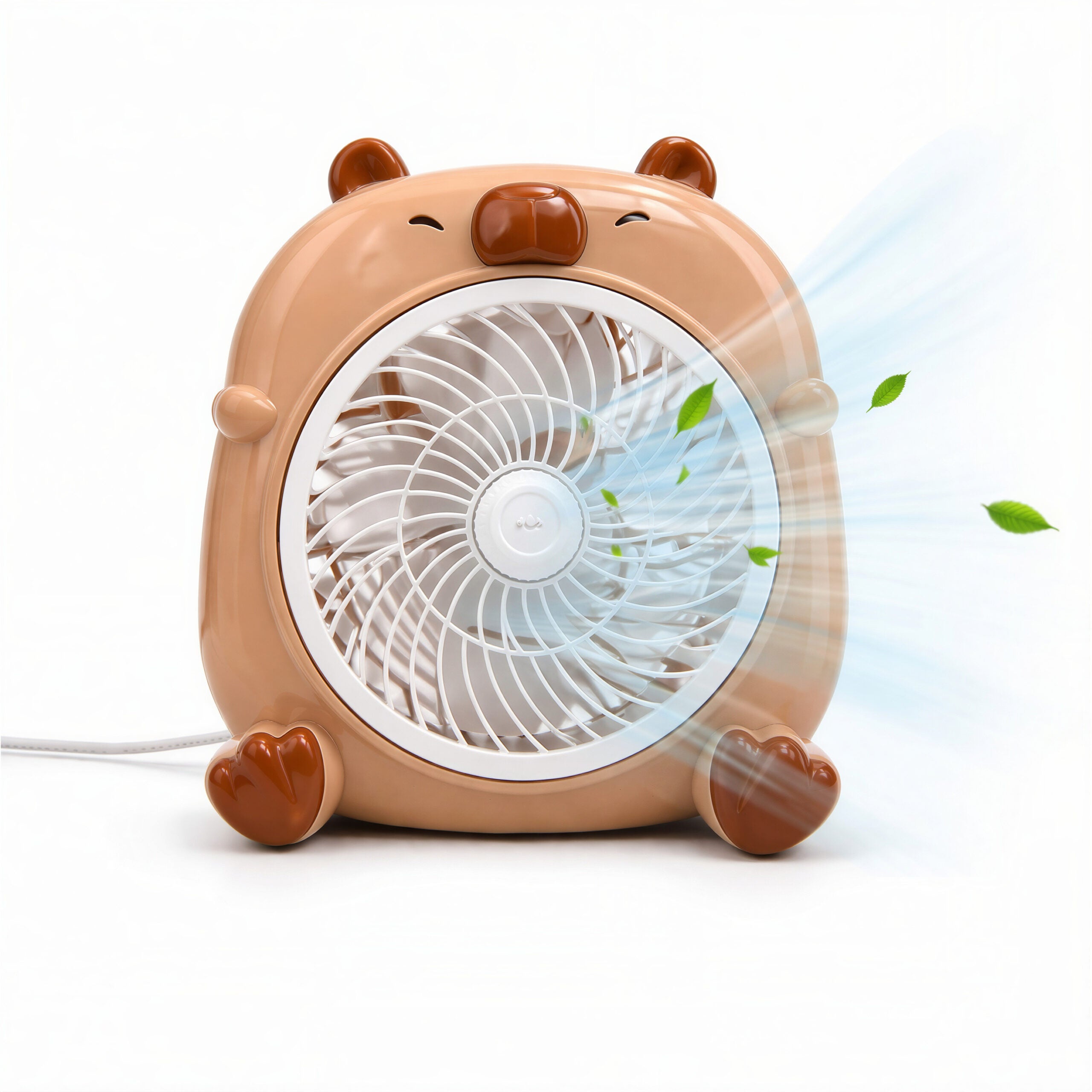 Ventilator Electric 27x25cm Portabil, Model Capybara, din Plastic Engros