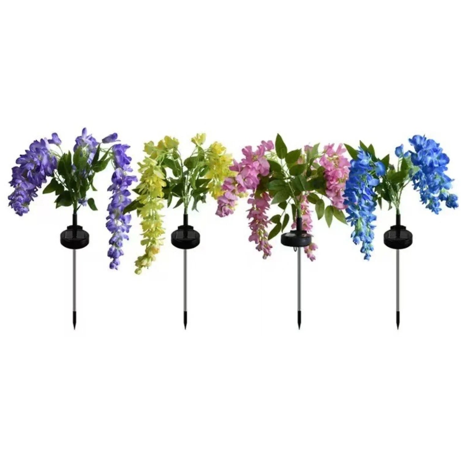 Lampă Solară LED 2/set, Model Flori Căzătoare Decorative, 80cm Panou Solar Integrat, Diferite Culori Engros