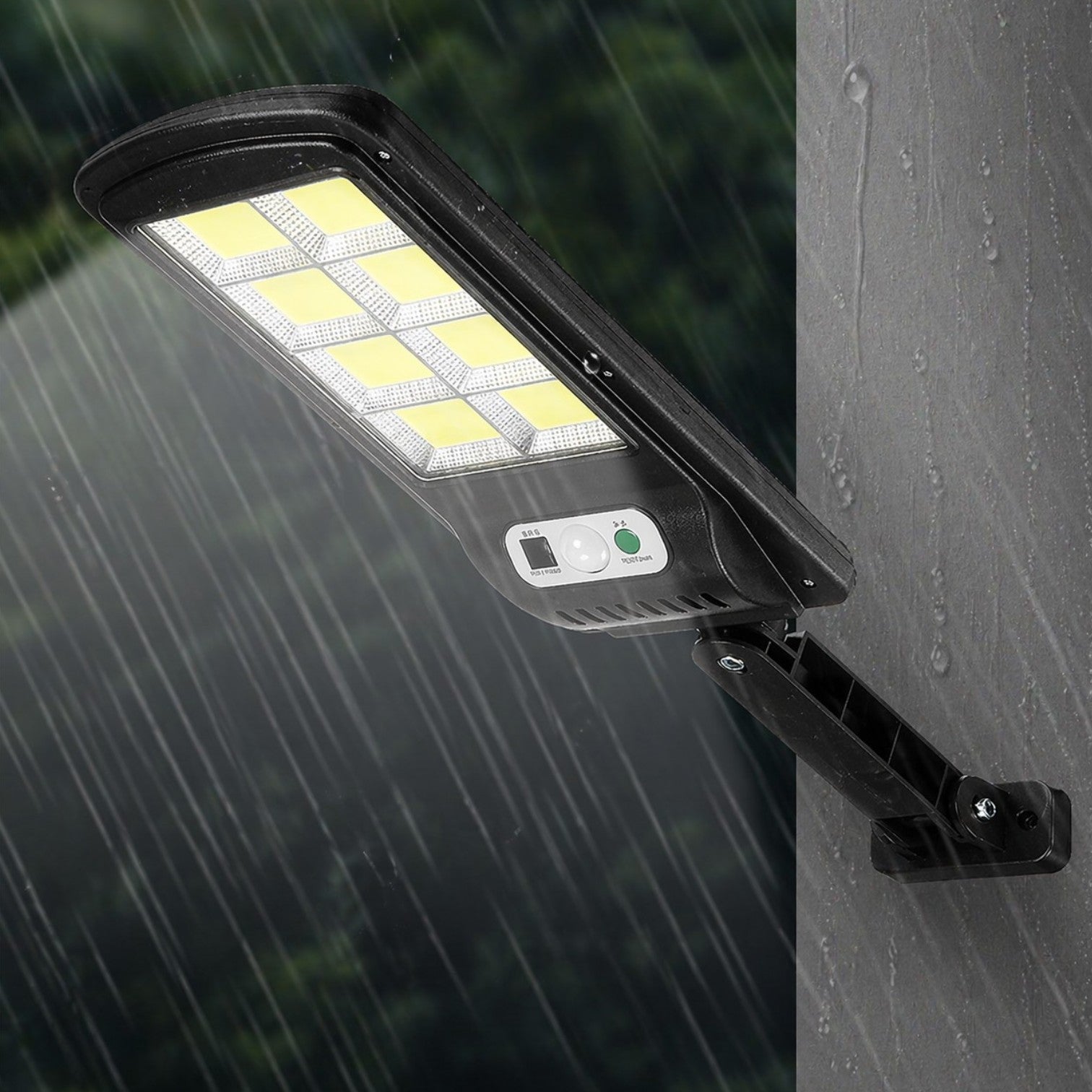 Lampă Stradala Solara LED 19.5×10cm, cu Panou Solar Integrat, Senzor de Mișcare și Telecomandă Engros