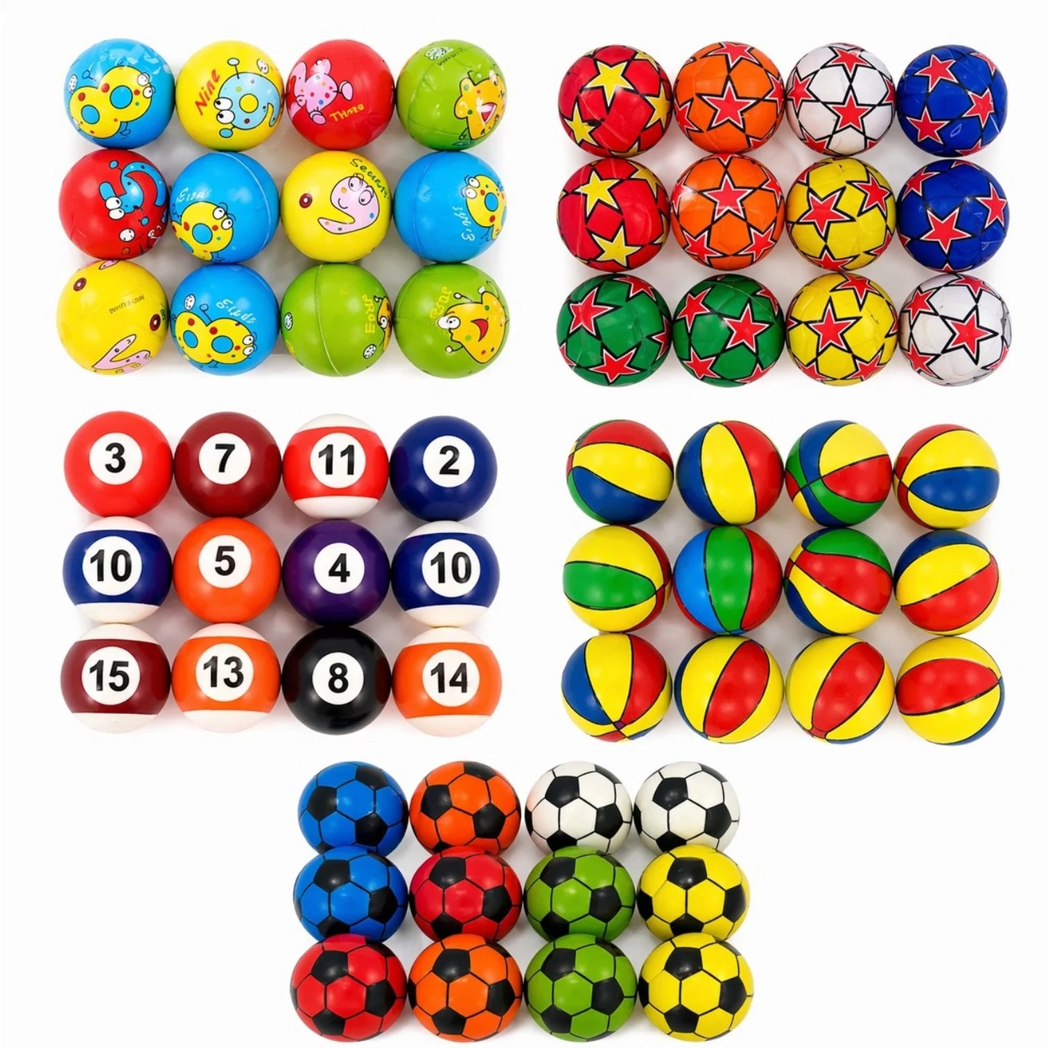 Mingii din Spuma 9cm, Diferite Modele 12/set Engros