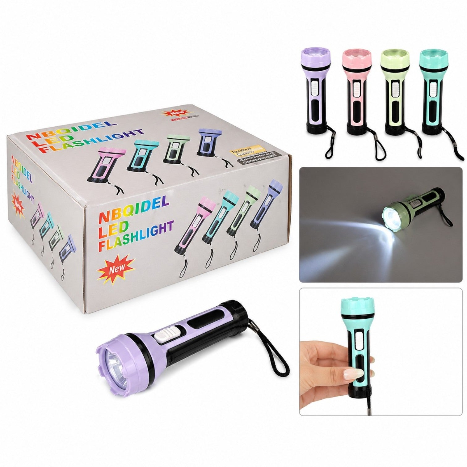 Lanternă LED 48/set, cu Șnur de Prindere 10.5cm, Portabilă, Diferite Culori Engros