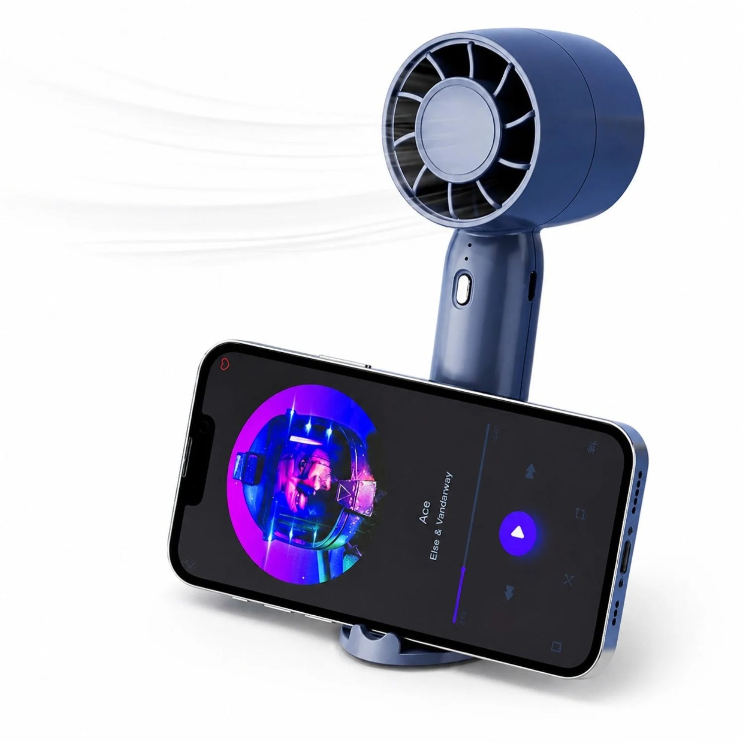 Ventilator Portabil Mini 16.5cm, USB, 3 Viteze, cu Suport Telefon, Diferite Culori Engros
