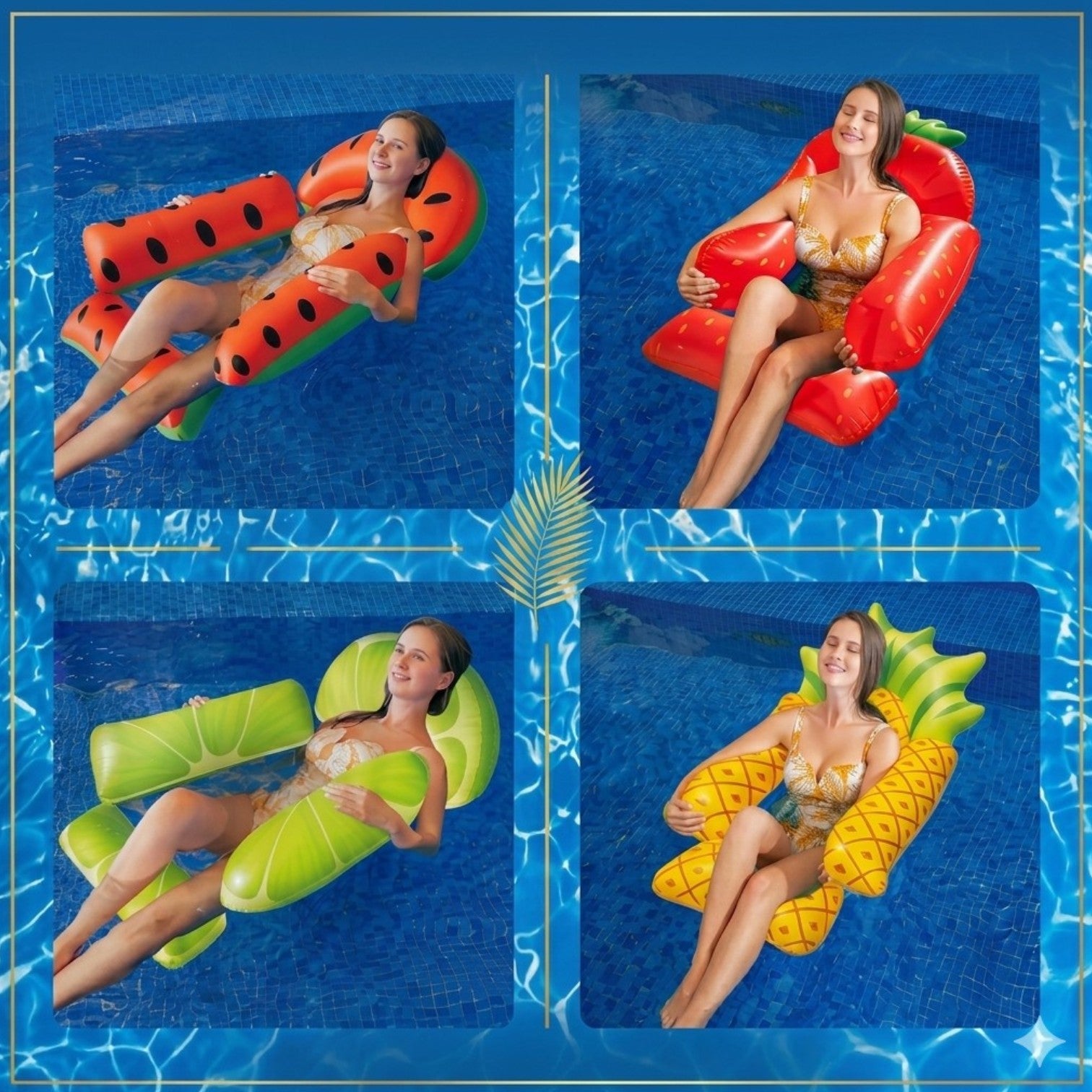 Colac Gonflabil cu Plasă 131×121cm, Model Fructe, pentru Piscină și Relaxare Engros