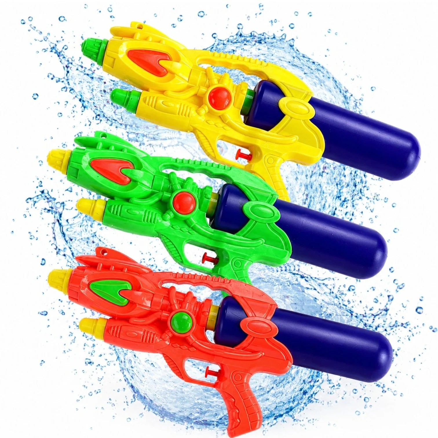 Pistol cu Apa 17x37cm din Plastic, cu 2 Jeturi, Mâner Superior si Rezervor Detasabil, Diferite Culori Engros