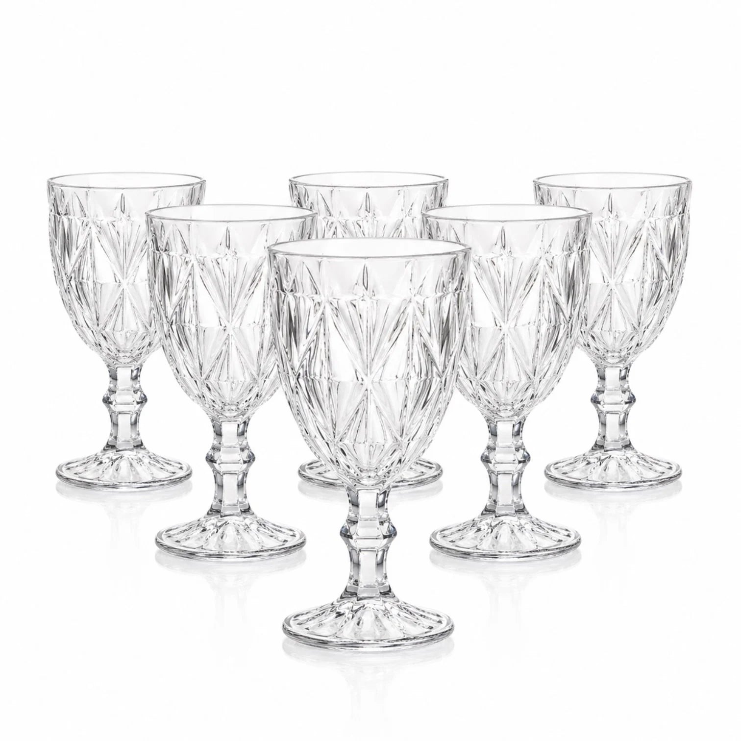 Pahar din Sticlă 6/set, cu Picior 17cm, Model Cristal Engros