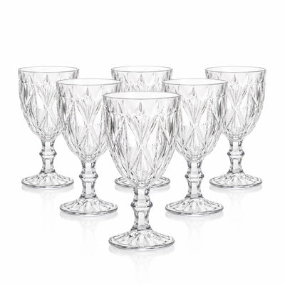 Pahar din Sticlă 6/set, cu Picior 17cm, Model Cristal Engros