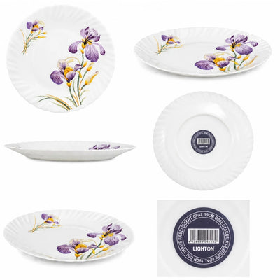 Farfurie din Opal 6/set, Model Floral 19cm Engros