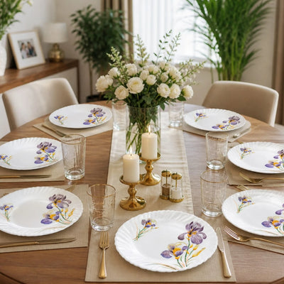 Farfurie din Opal 6/set, Model Floral 19cm Engros