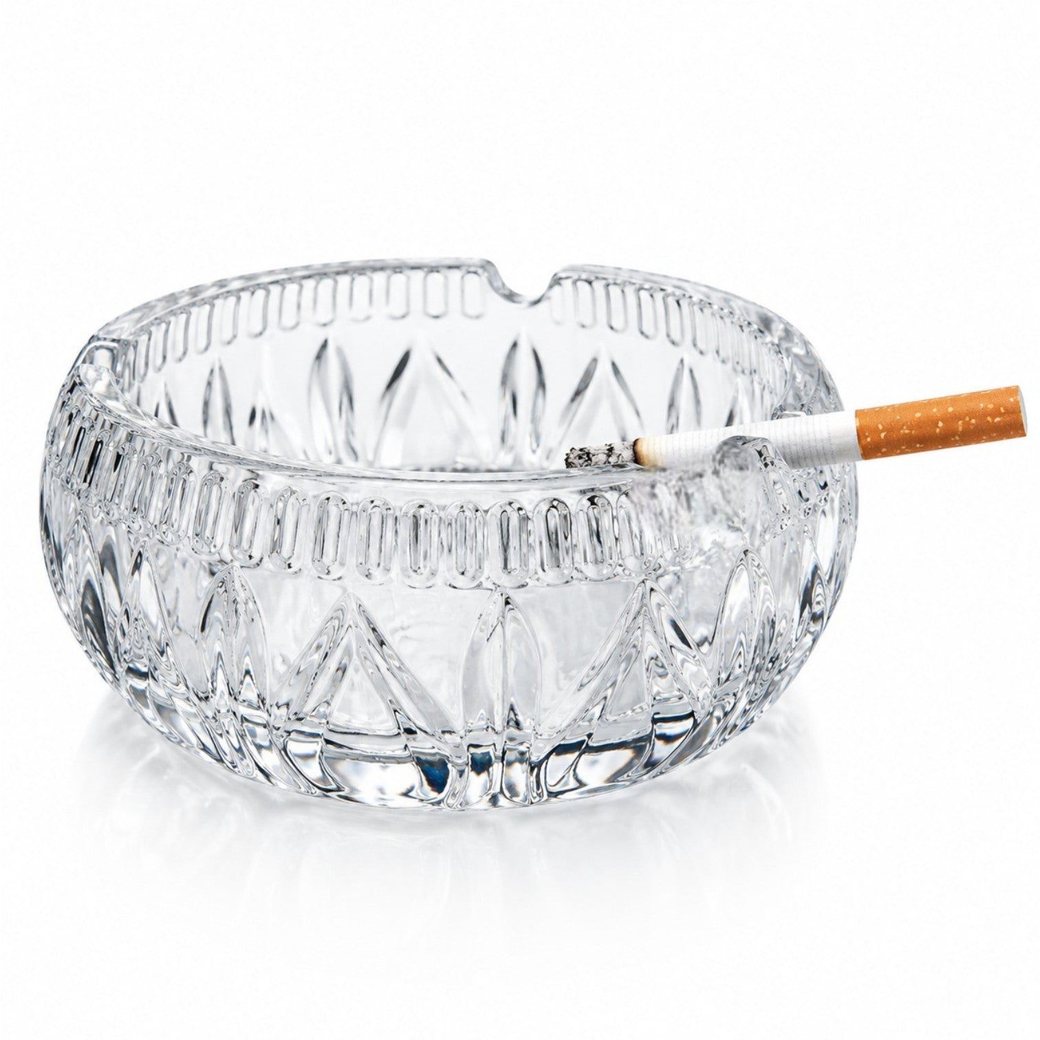 Scrumieră din Sticlă 10x4cm, Model Cristal, Transparentă Engros