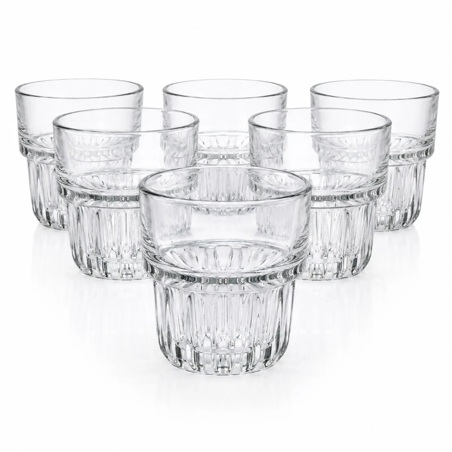 Pahar din Sticla 6/set, Transparent, 8x8x5.5cm Model Cristal Engros