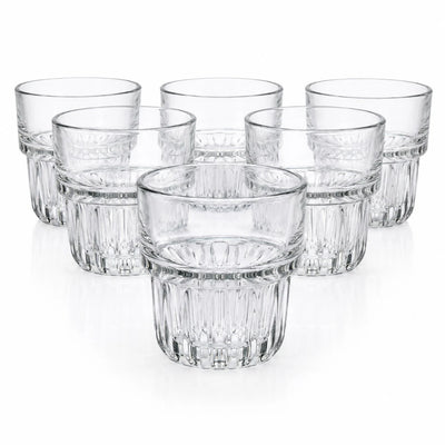 Pahar din Sticla 6/set, Transparent, 8x8x5.5cm Model Cristal Engros