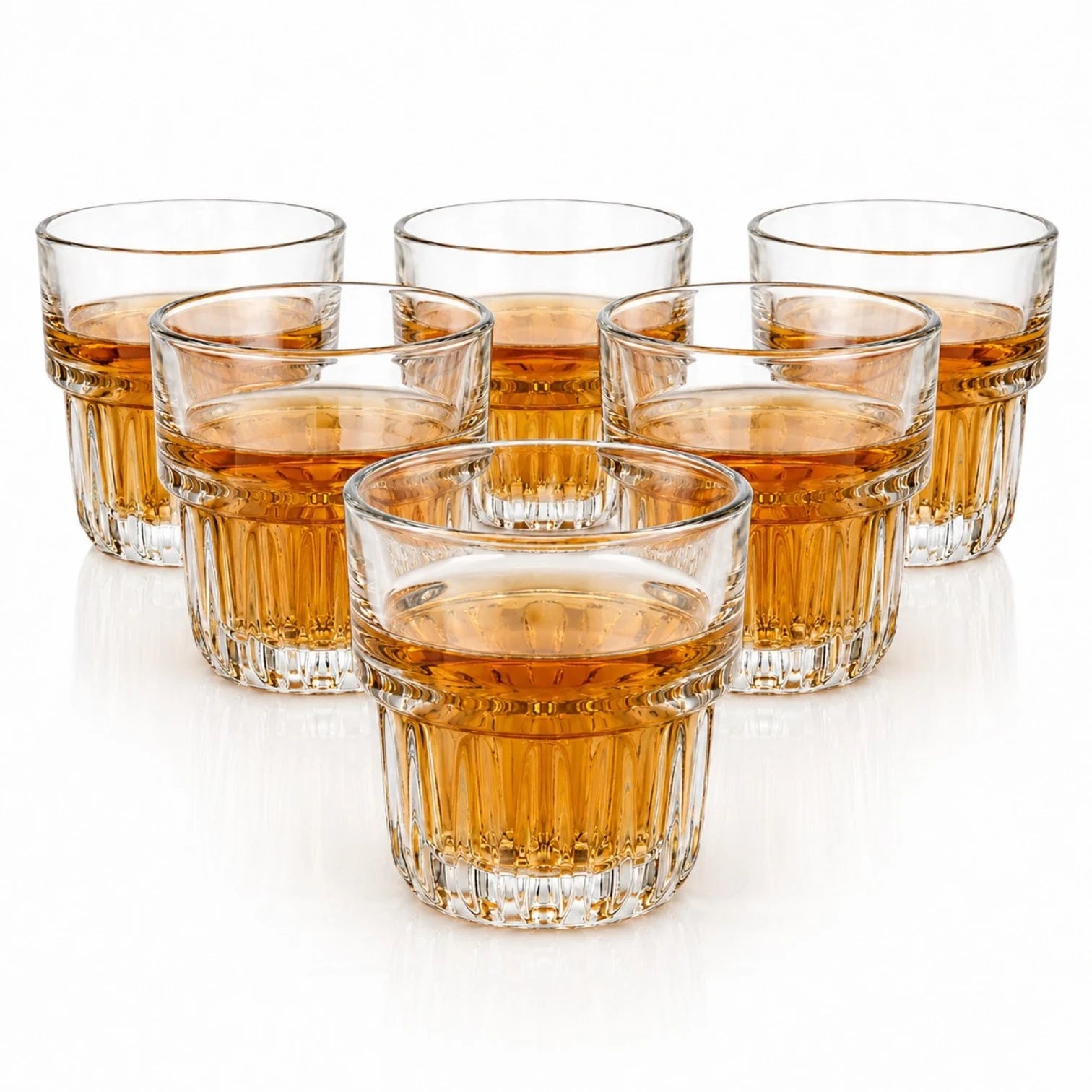 Pahar din Sticla 6/set, Transparent, 8x8x5.5cm Model Cristal Engros