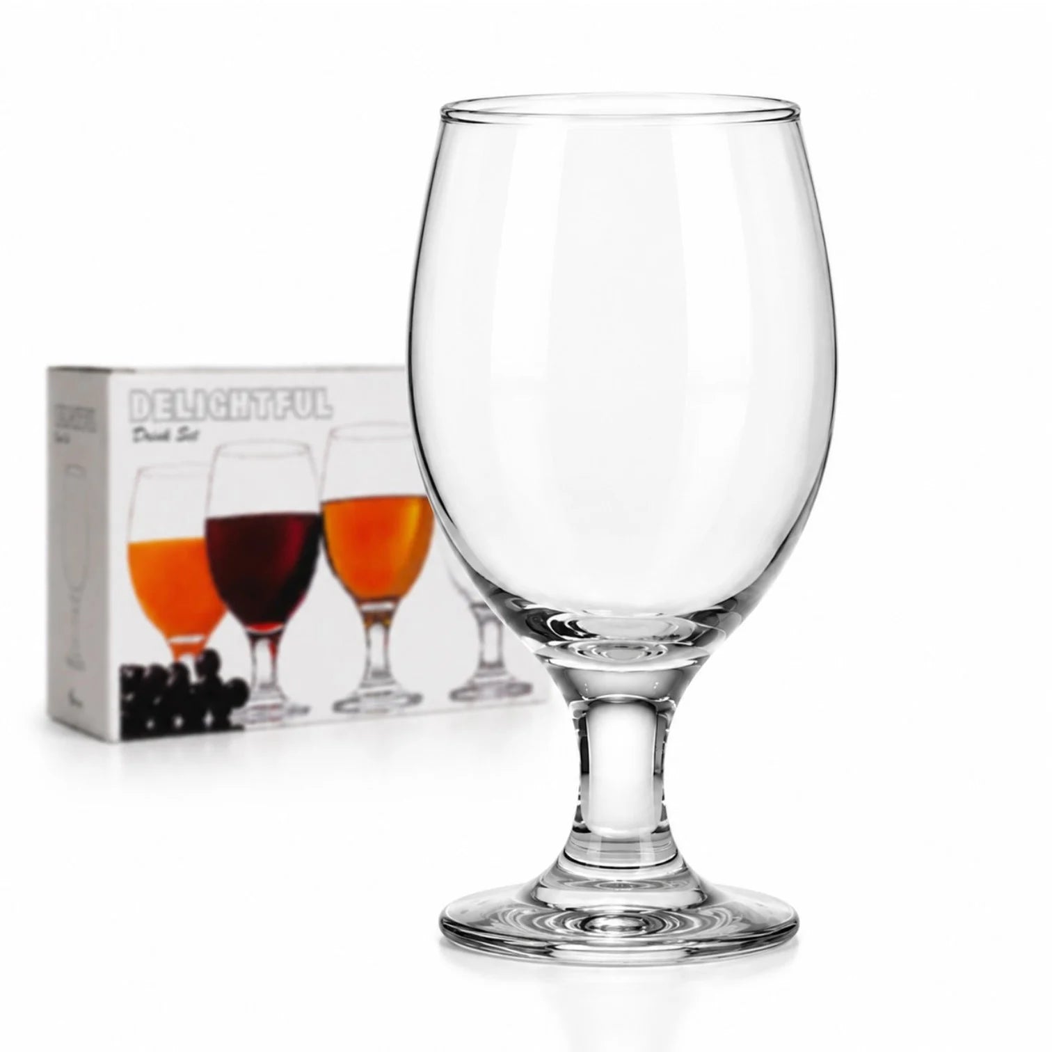 Pahar cu Picior 16cm, din Sticla 6/set, Transparent Engros