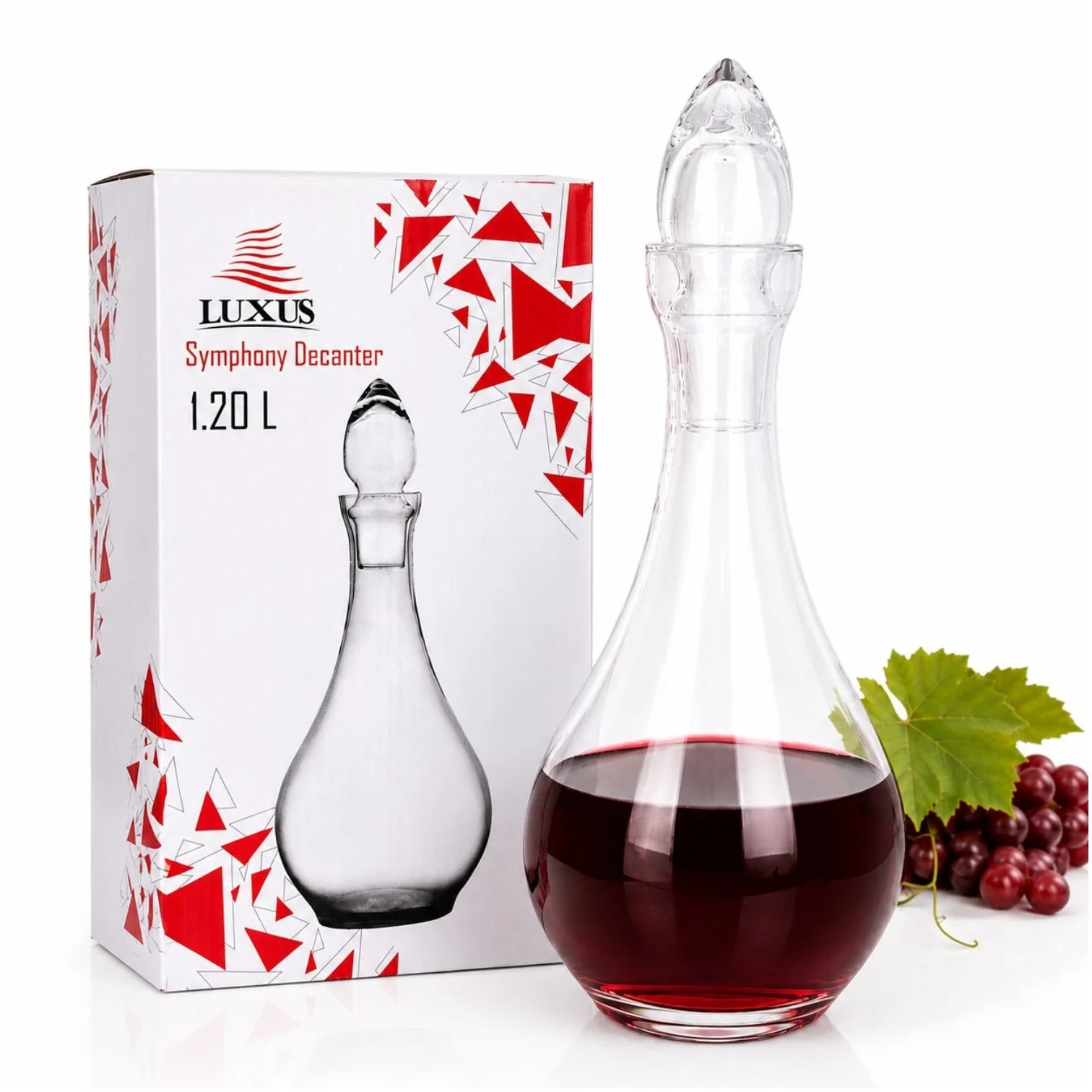 Decantor din Sticla 1.20L, cu Dop 33cm Transparent, pentru Vin si Bauturi Engros