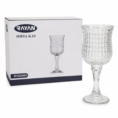 Pahar cu Picior 6/set din Sticla, 15.5cm, Model Cristal, Transparent Engros