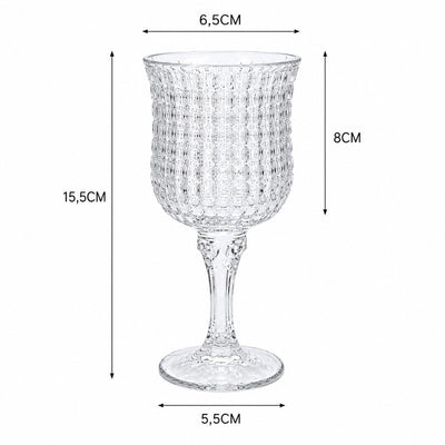 Pahar cu Picior 6/set din Sticla, 15.5cm, Model Cristal, Transparent Engros
