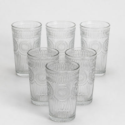 Pahar din Sticla 6/set, Model Cristal 12.5cm, Transparent Engros