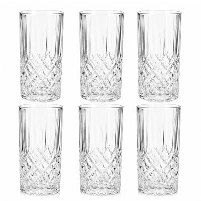 Pahar din Sticla 6/set, Model Cristal 13cm, Transparent Engros