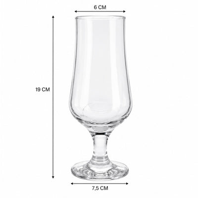 Pahar cu Picior 6/set, din Sticla, 19cm, 370ml, Transparent Engros