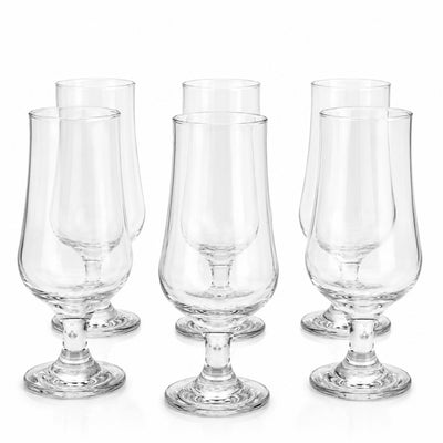 Pahar cu Picior 6/set, din Sticla, 19cm, 370ml, Transparent Engros