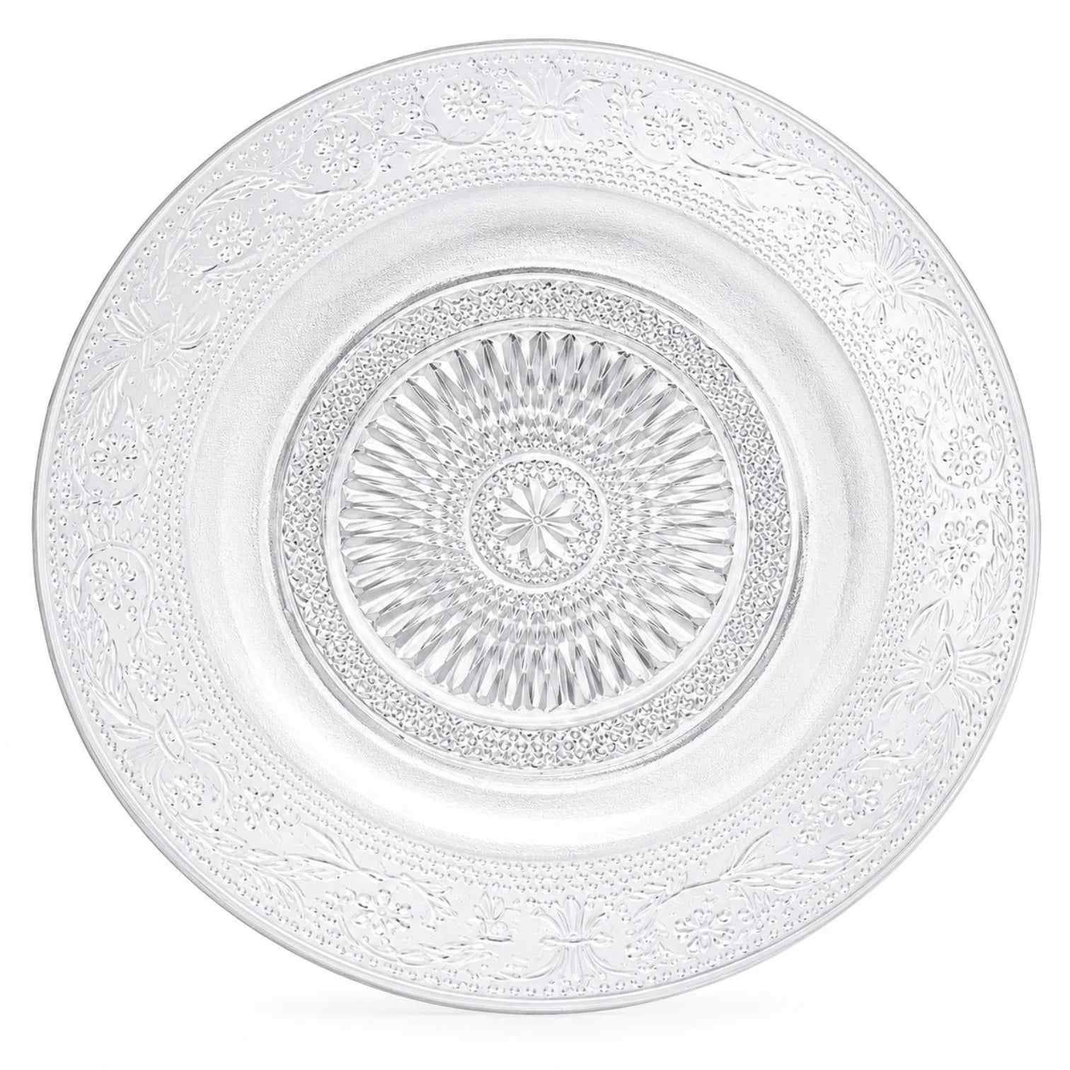 Farfurie din Sticlă 6/set, cu Model Cristal 18cm, Transparenta Engros