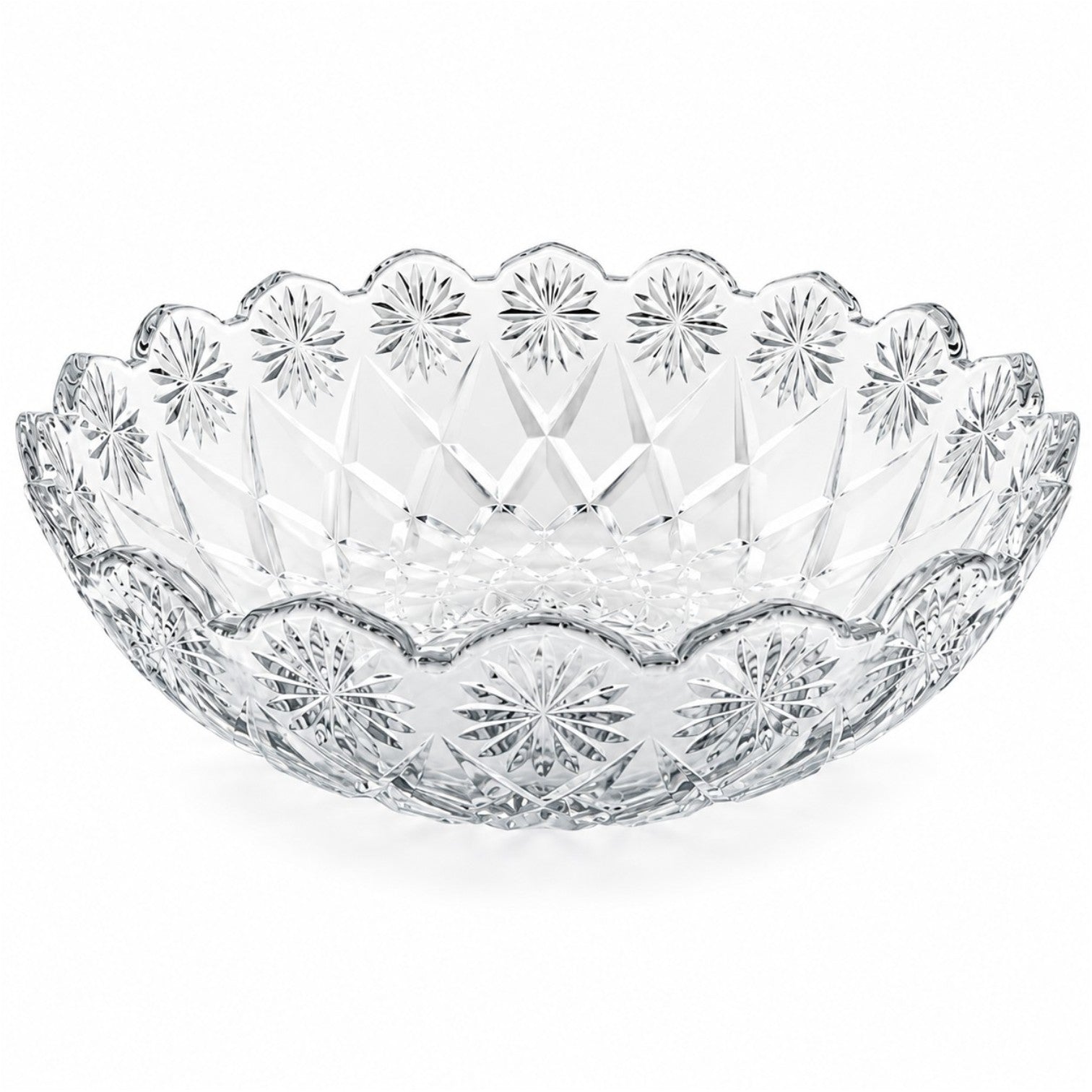 Bol din Sticlă 29.5x9cm, Model Cristal Floral, Transparent Engros