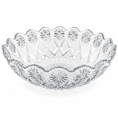 Bol din Sticlă 29.5x9cm, Model Cristal Floral, Transparent Engros